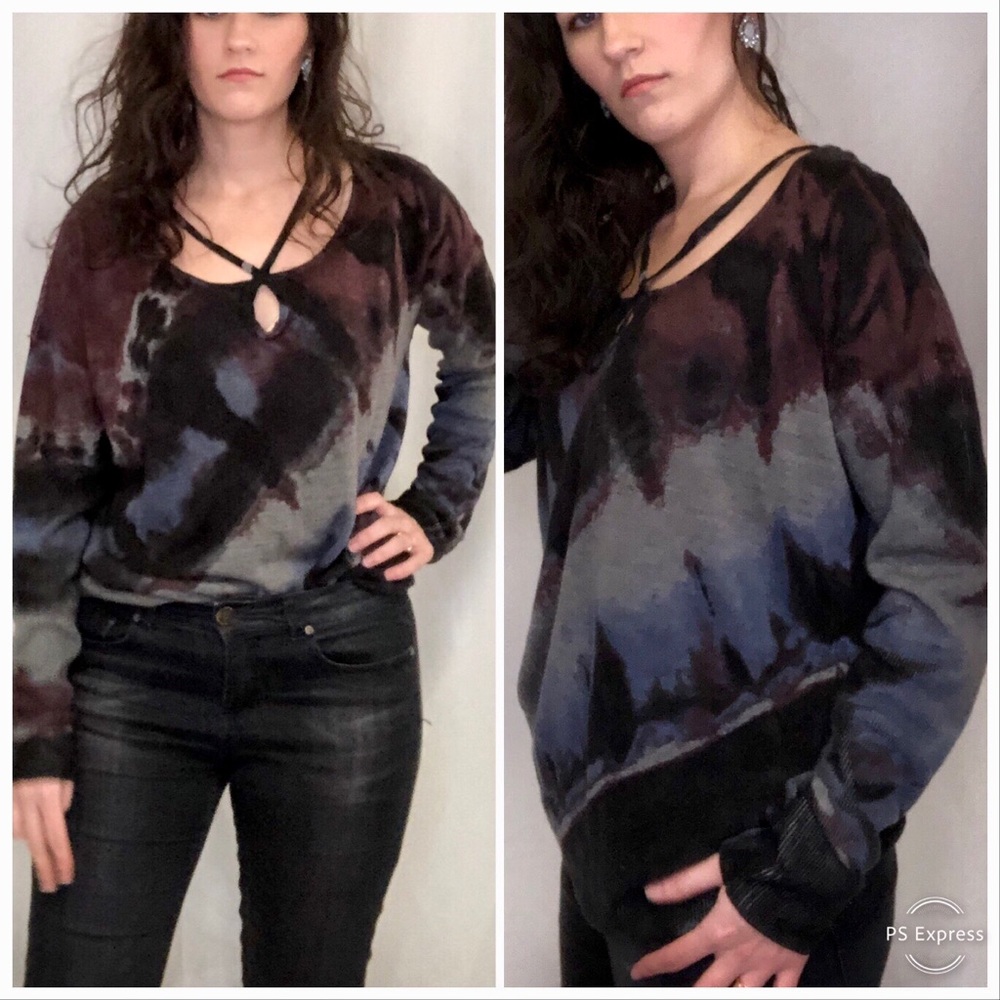 Rock and Republic tye-dye long sleeve web shirt
